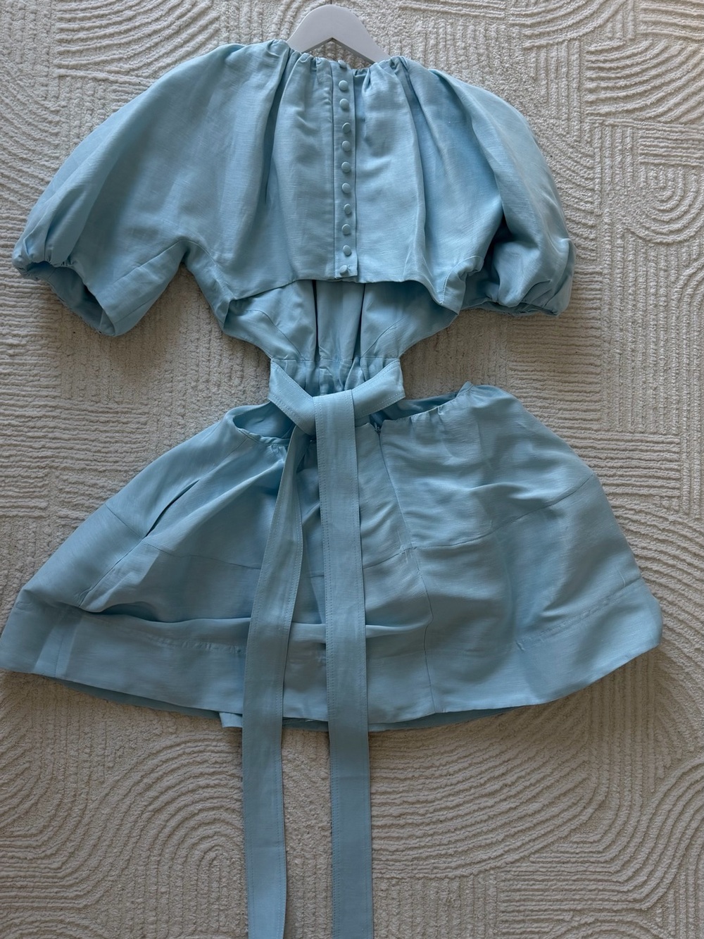 Aje Light Blue Mini Dress with Puff Sleeves - Picture 4 of 4